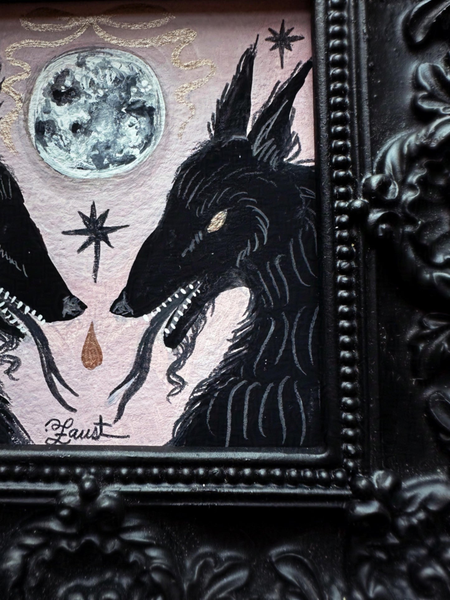 Beasts, Bows & Bloodlust 🎃 Framed Original Drawlloween Painting