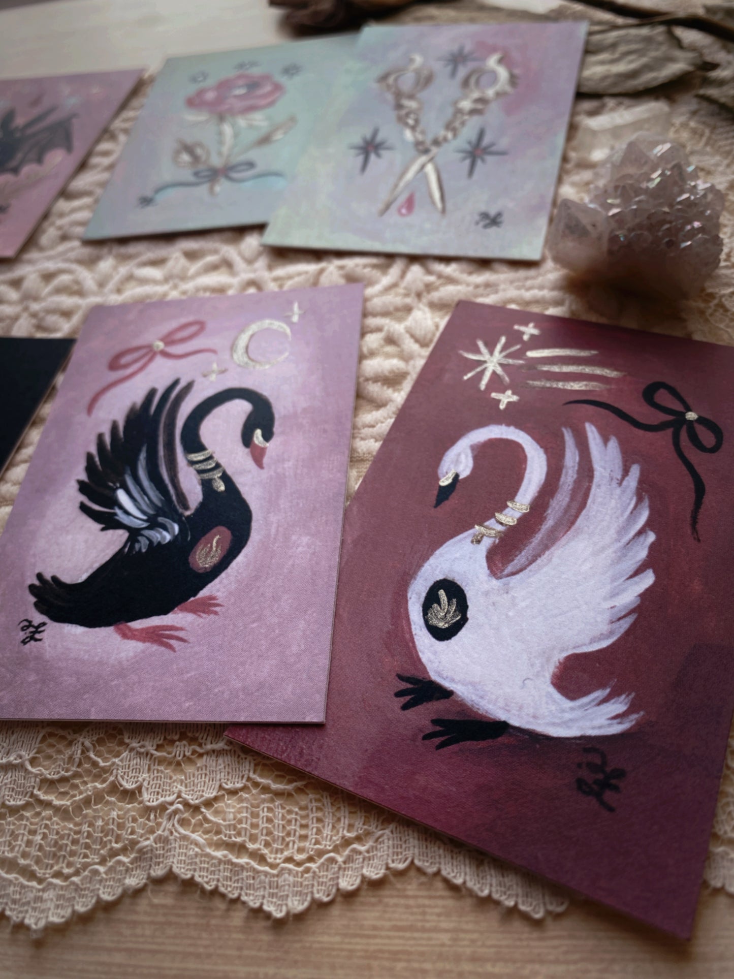 Dark & Dreamy Mini Illuminated Prints🖤🥀 - Limited Edition Set of 8