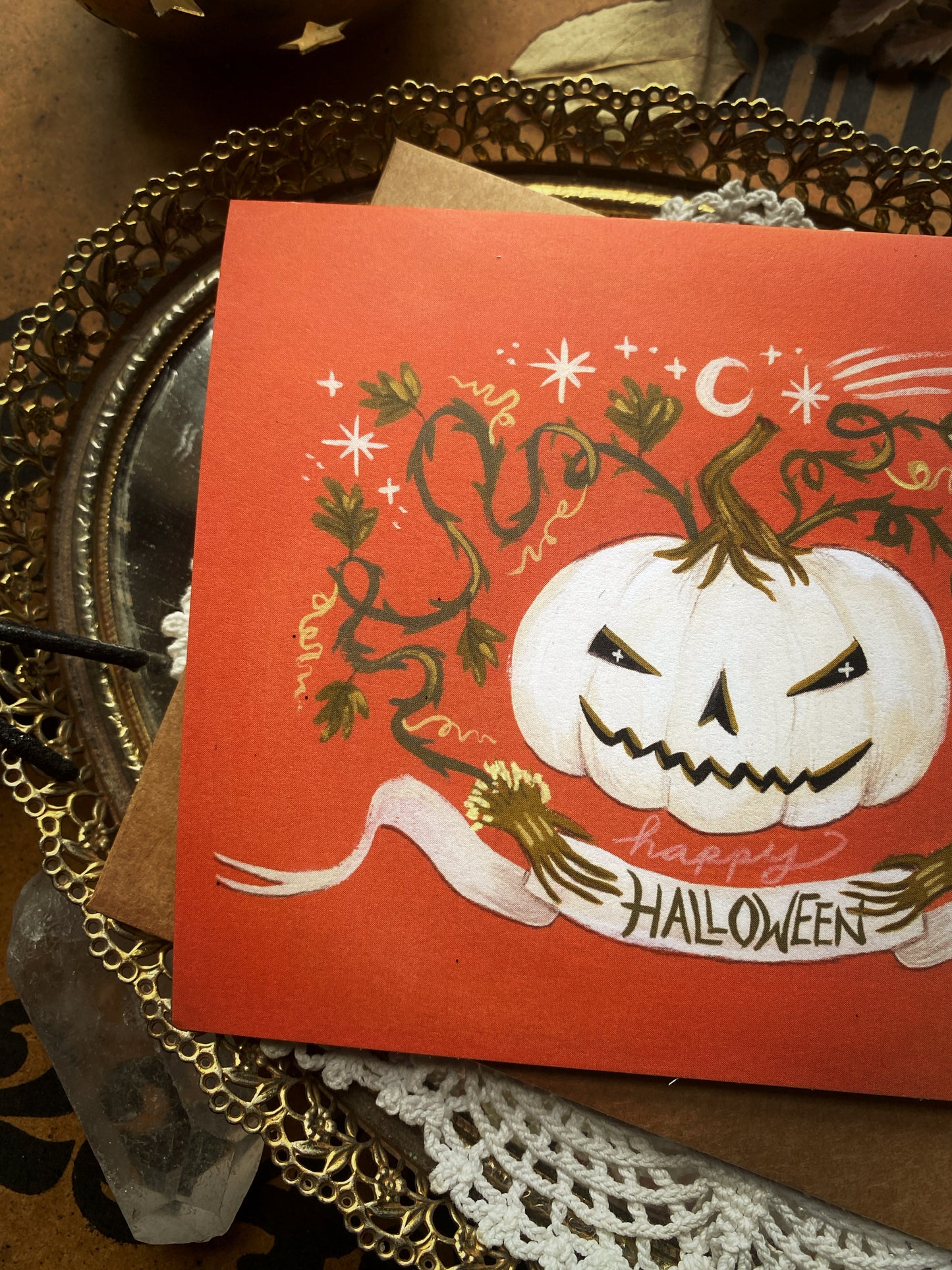 White Pumpkin ✦ Happy Halloween Card