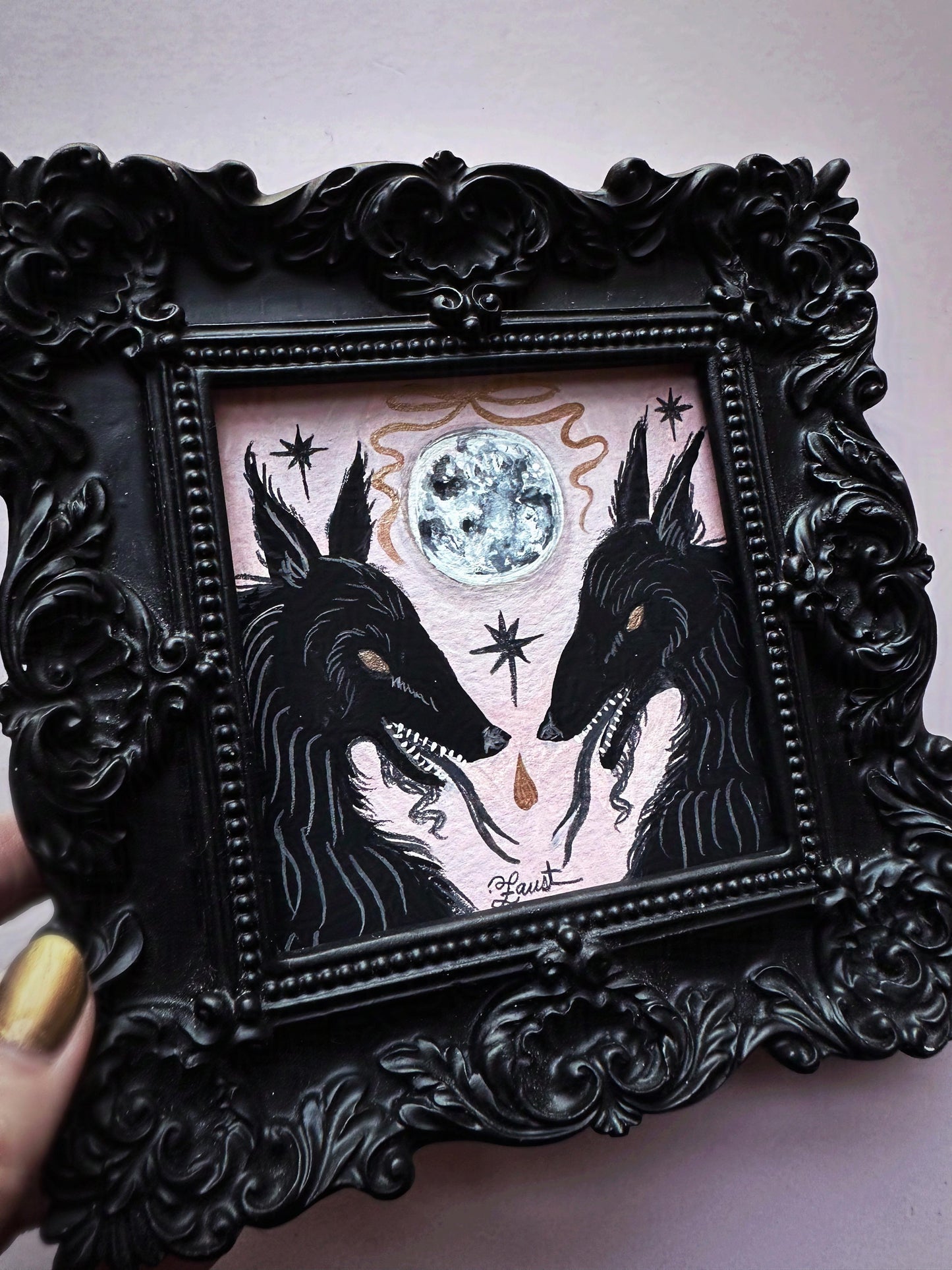 Beasts, Bows & Bloodlust 🎃 Framed Original Drawlloween Painting