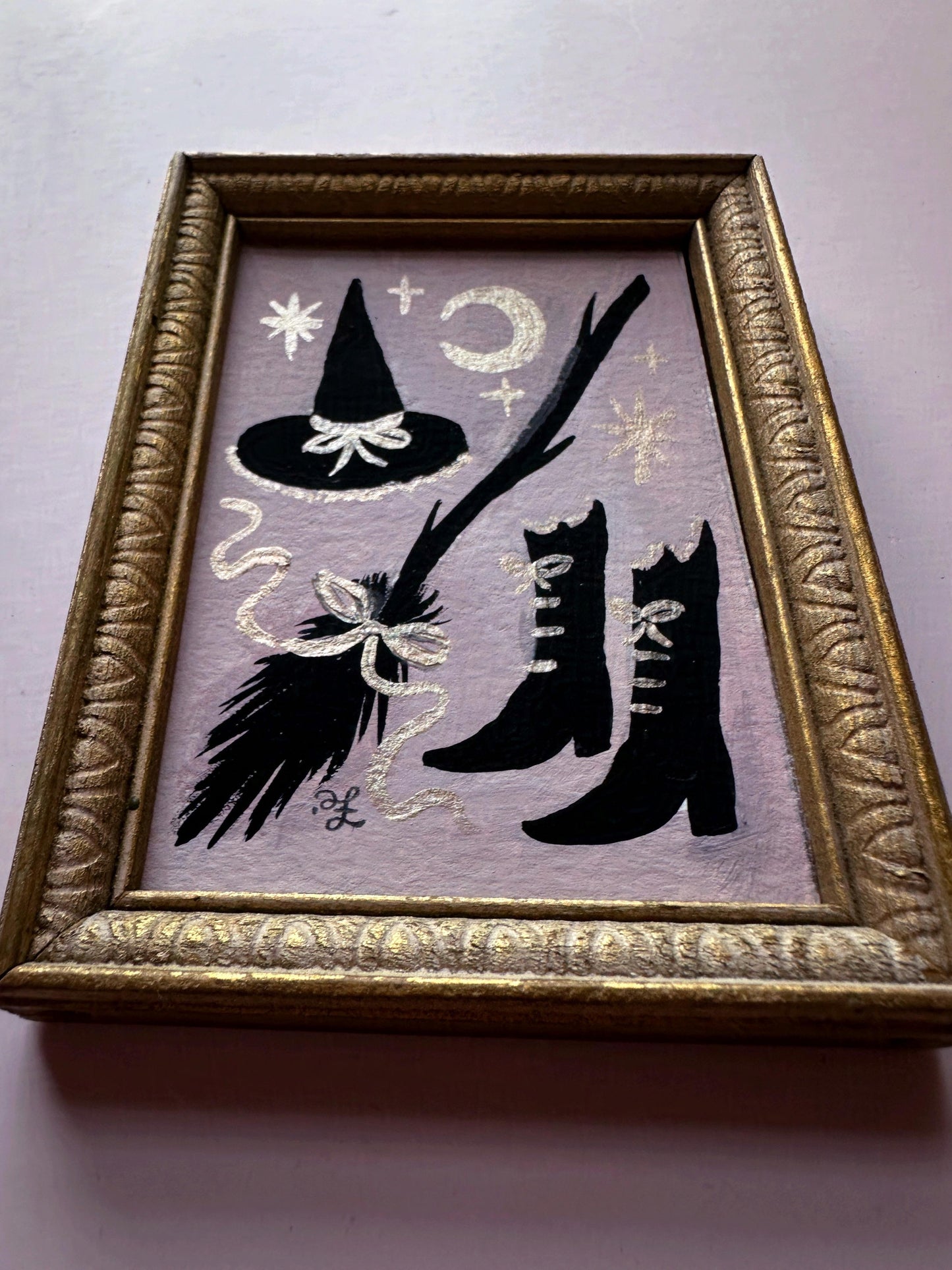 Witch! 🎃 Framed Mini Original Drawlloween Painting