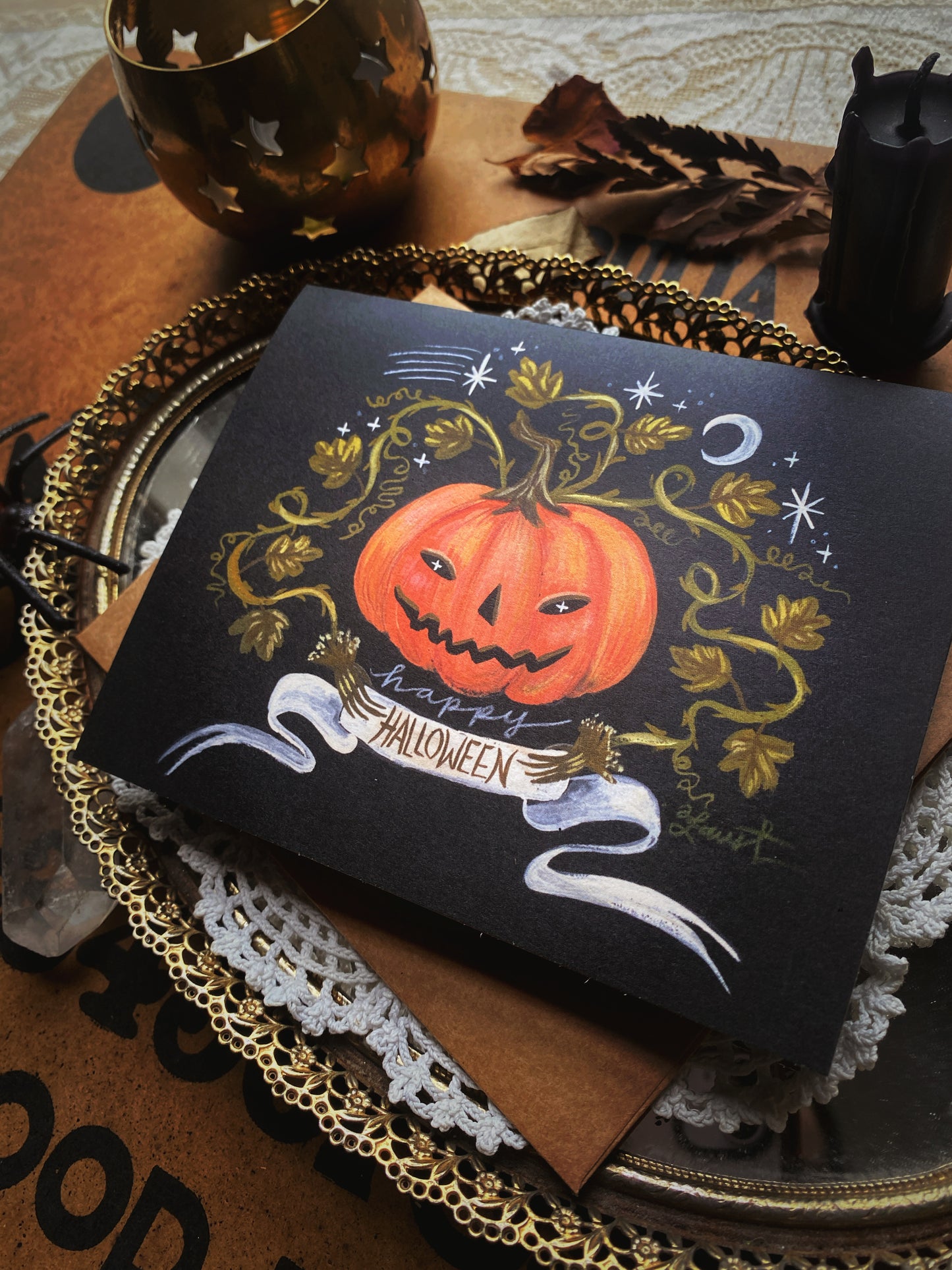 Orange Pumpkin ✦ Happy Halloween Card