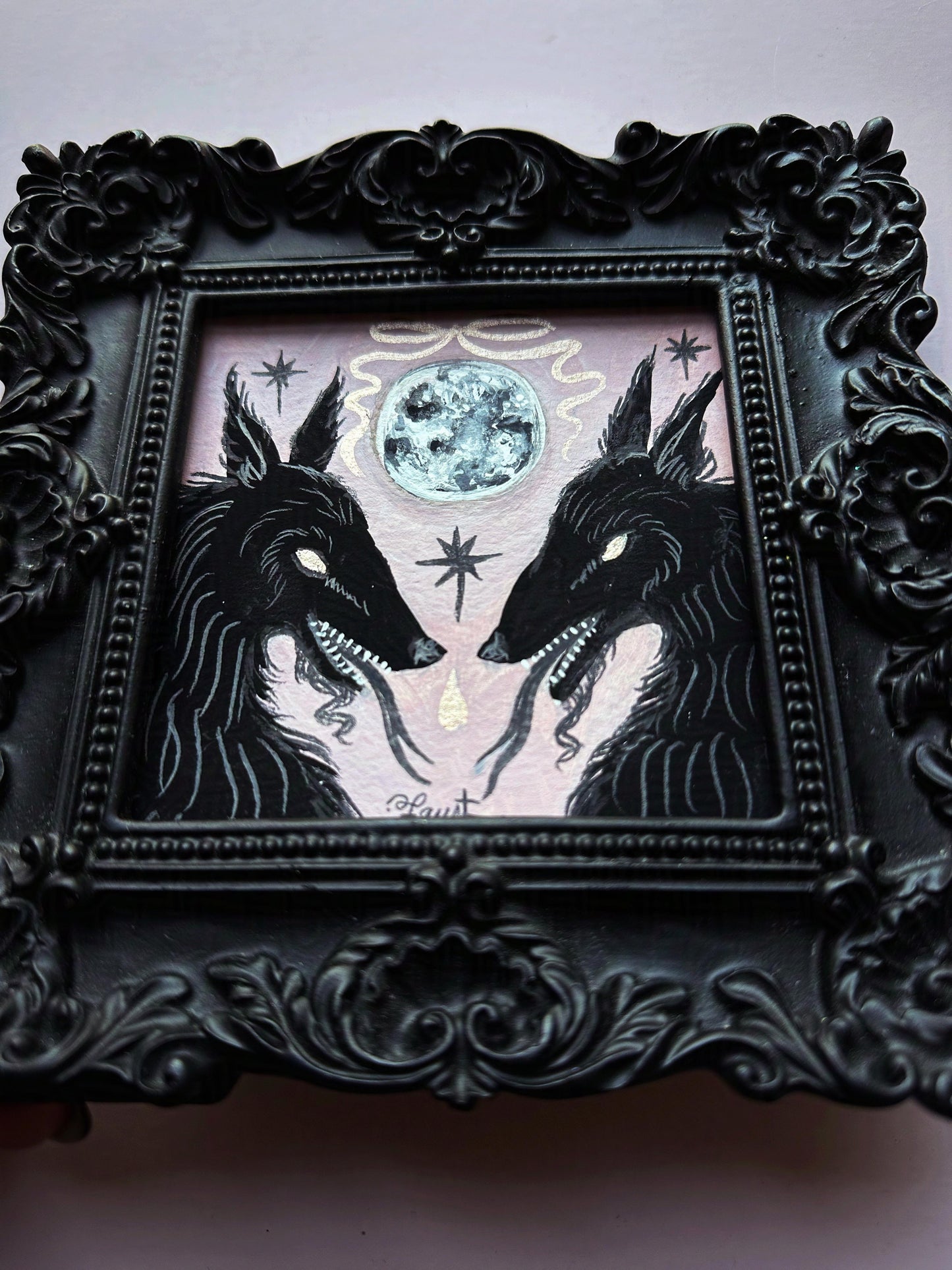 Beasts, Bows & Bloodlust 🎃 Framed Original Drawlloween Painting