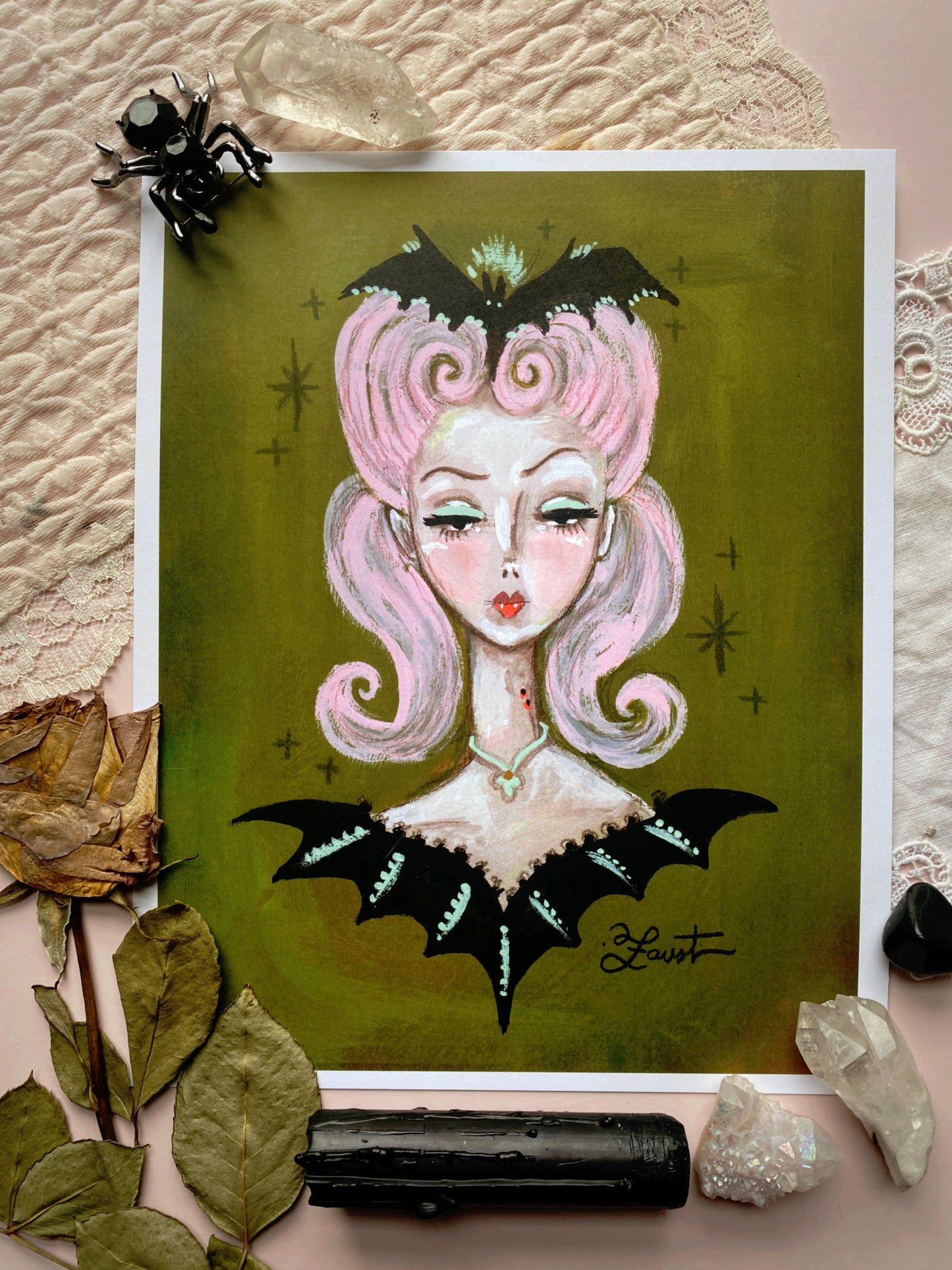 Bat Lady Barbie - 8x10 Art Print