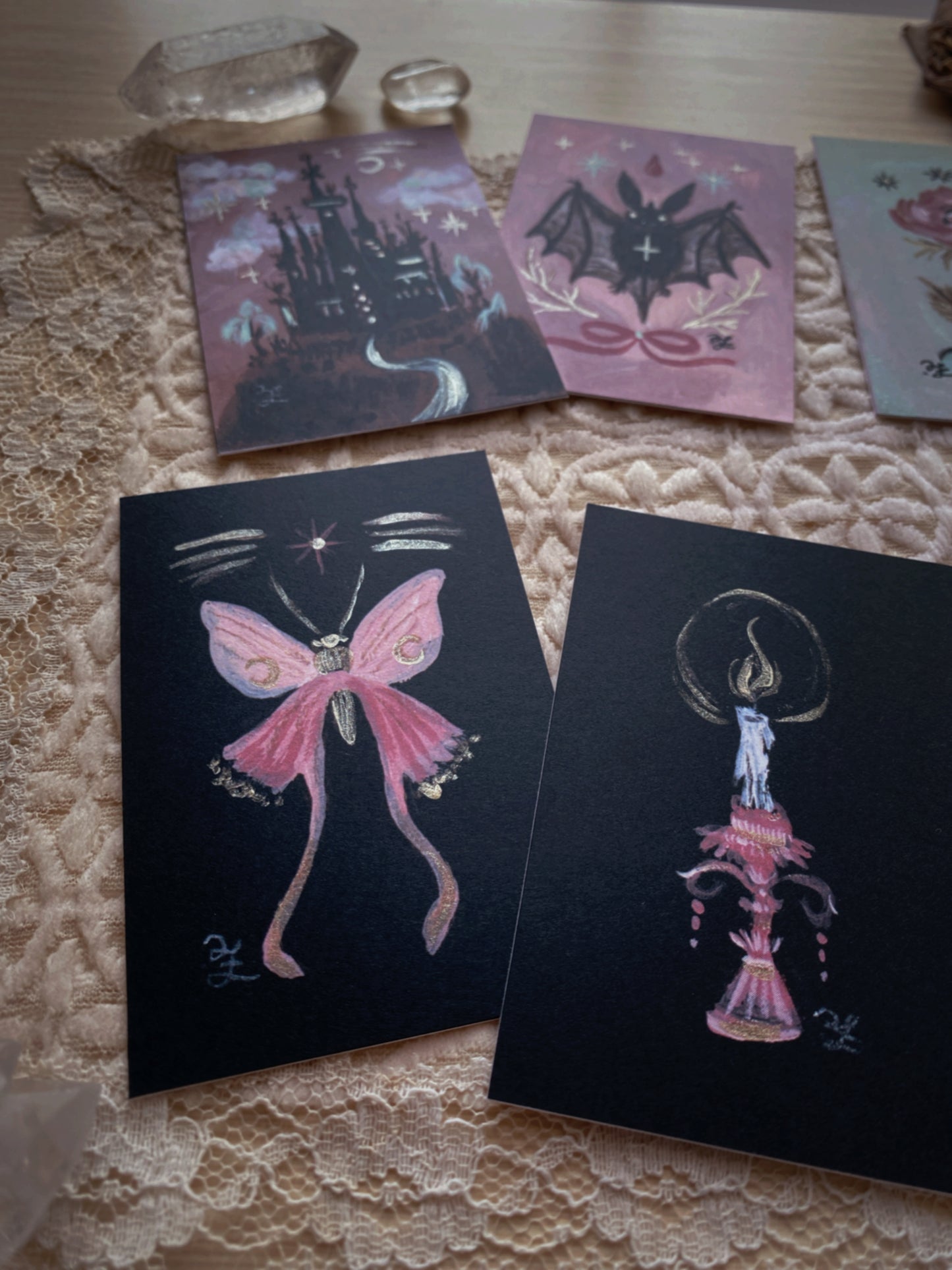 Dark & Dreamy Mini Illuminated Prints🖤🥀 - Limited Edition Set of 8