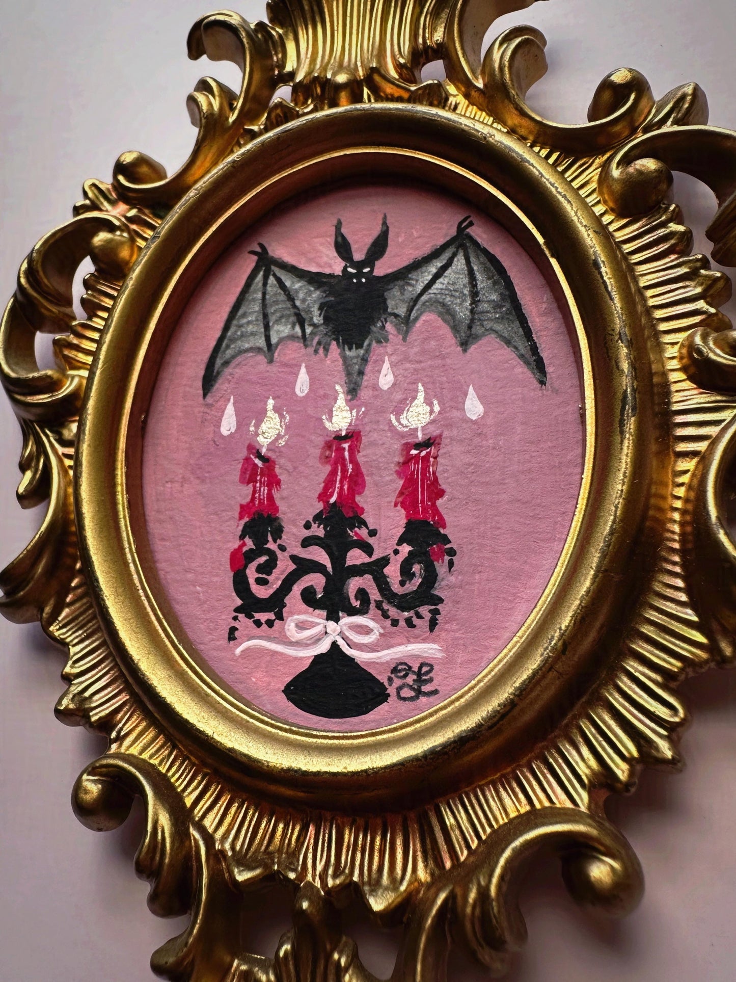 Darling Blood Ritual🎃 Framed Mini Original Drawlloween Painting