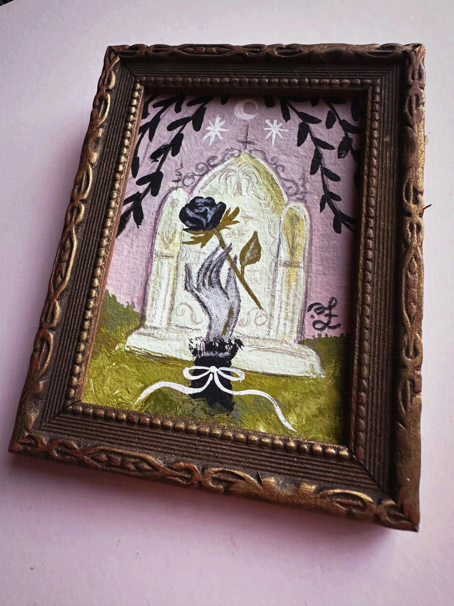 Undead 🎃 Framed Mini Original Drawlloween Painting