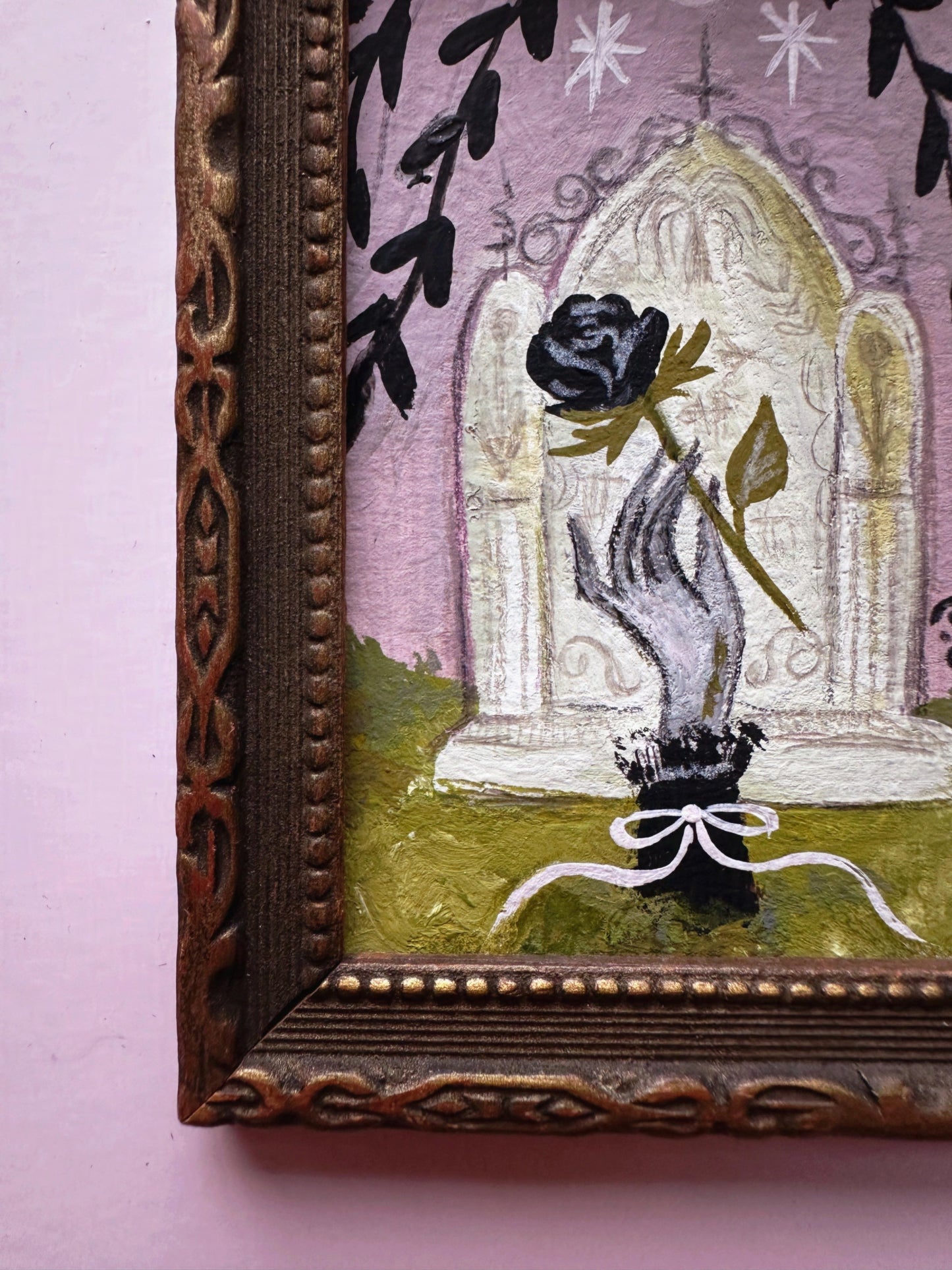 Undead 🎃 Framed Mini Original Drawlloween Painting