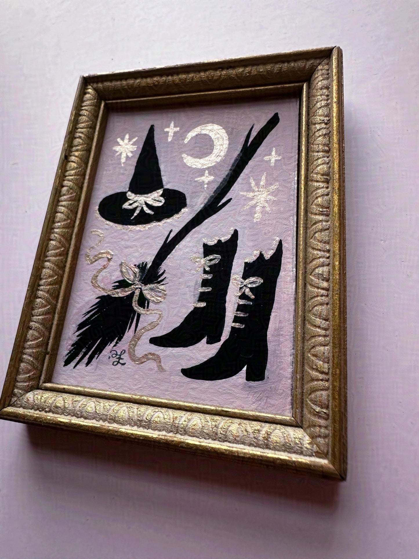 Witch! 🎃 Framed Mini Original Drawlloween Painting