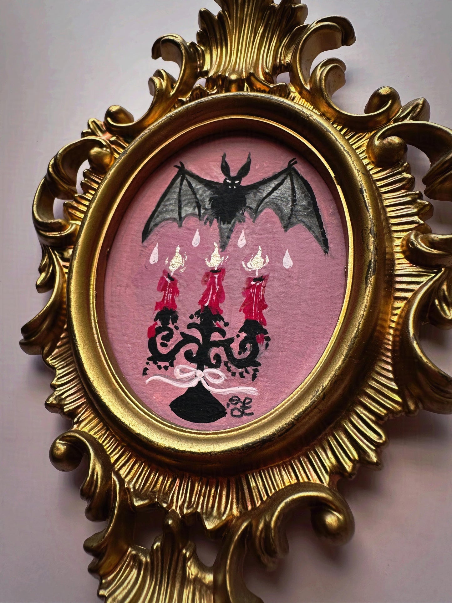 Darling Blood Ritual🎃 Framed Mini Original Drawlloween Painting