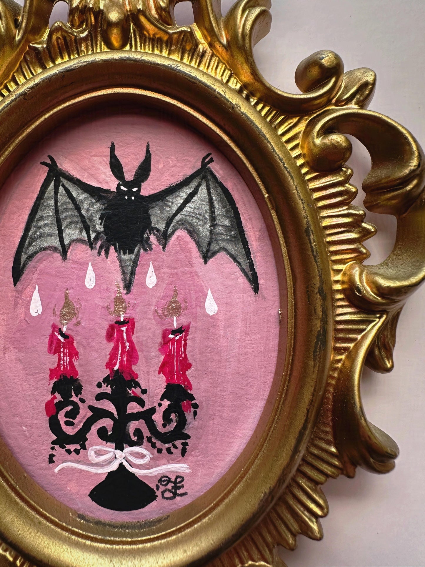 Darling Blood Ritual🎃 Framed Mini Original Drawlloween Painting