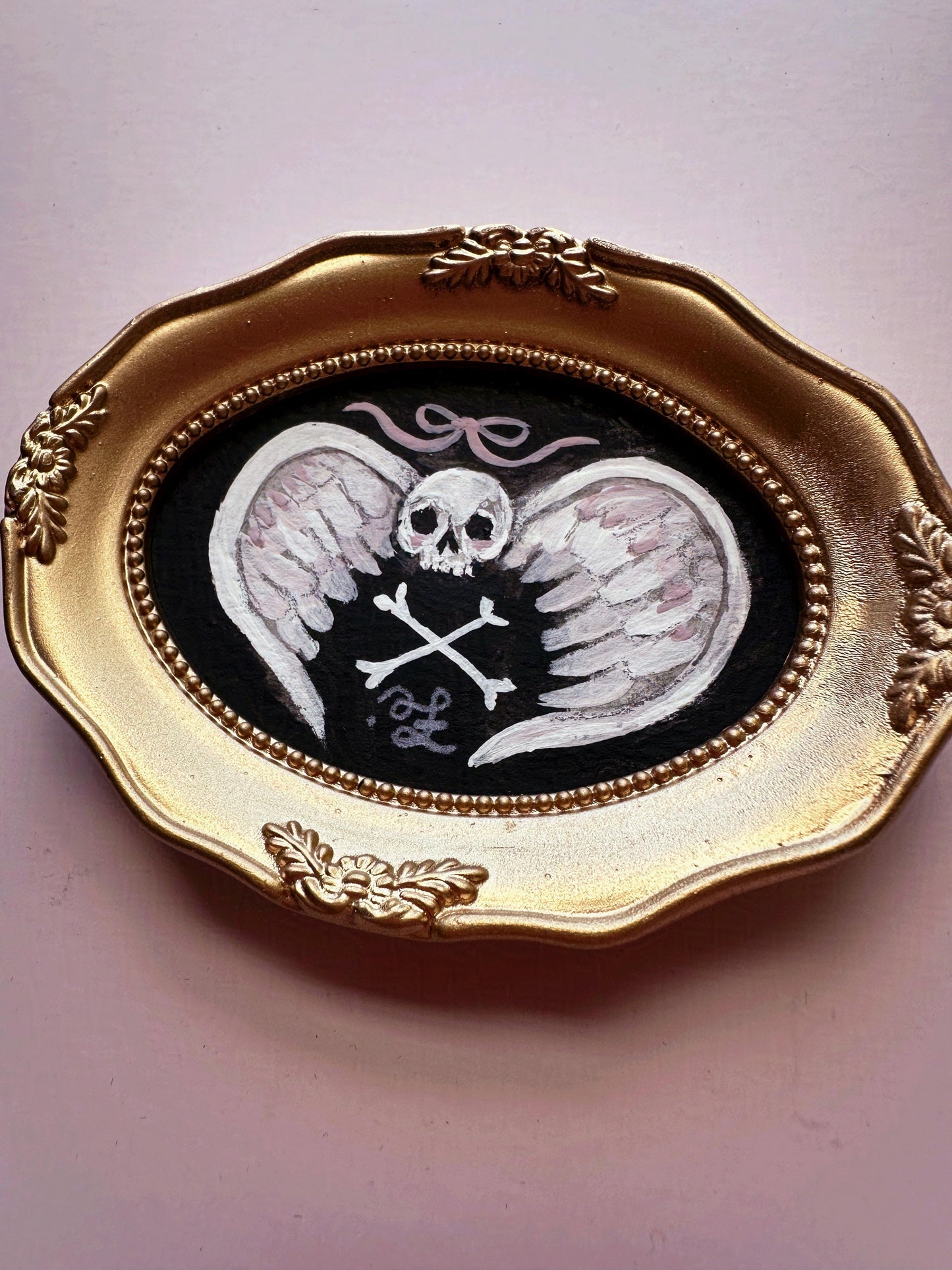Lovely Bones 🎃 Framed Mini Original Drawlloween Painting