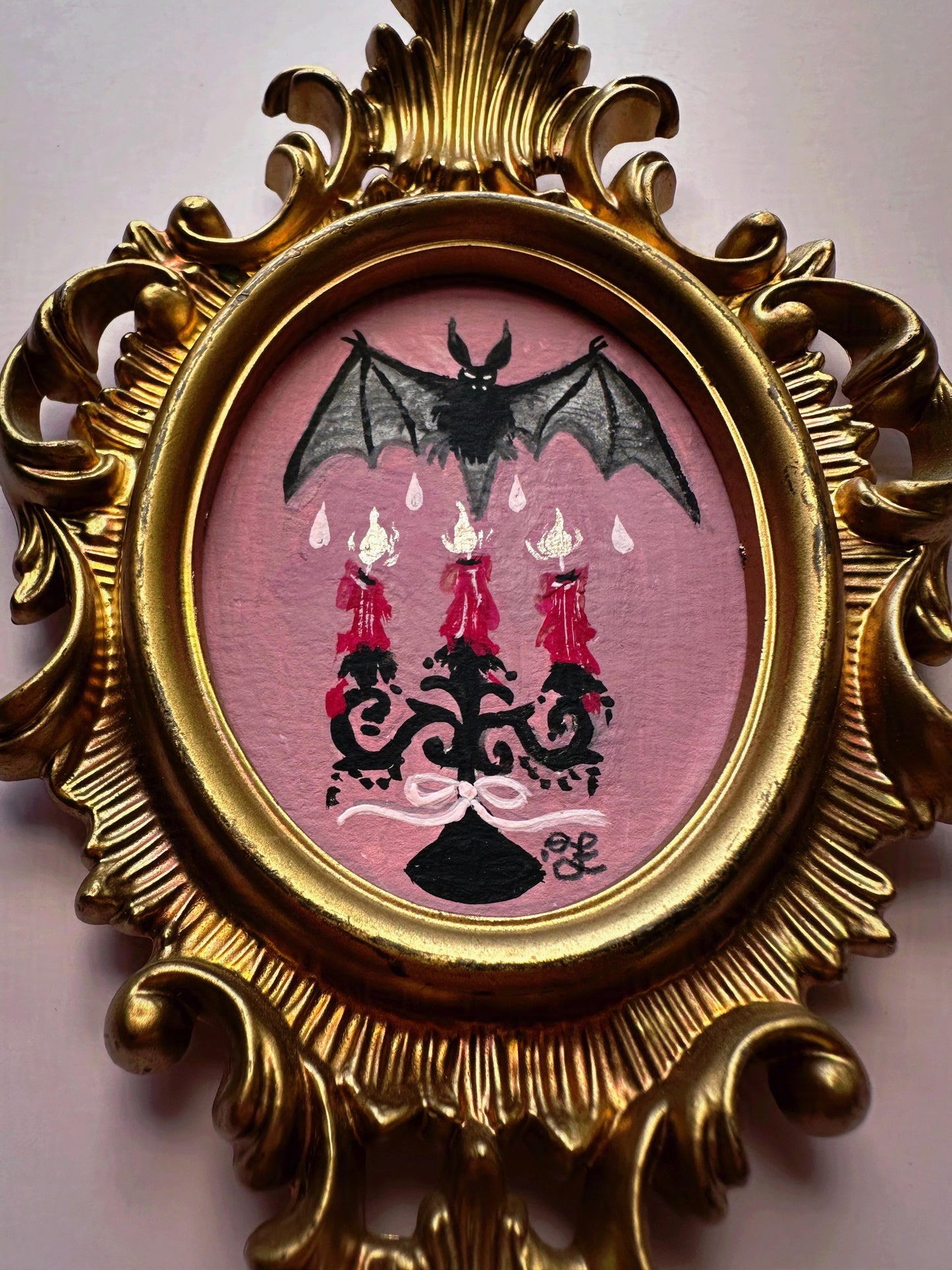 Darling Blood Ritual🎃 Framed Mini Original Drawlloween Painting