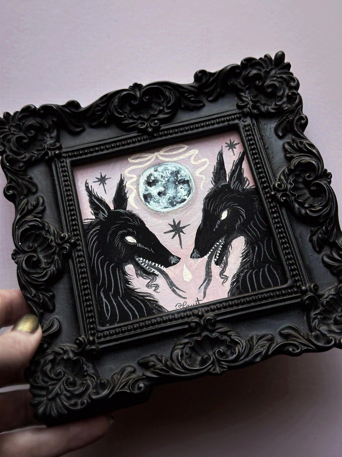Beasts, Bows & Bloodlust 🎃 Framed Original Drawlloween Painting
