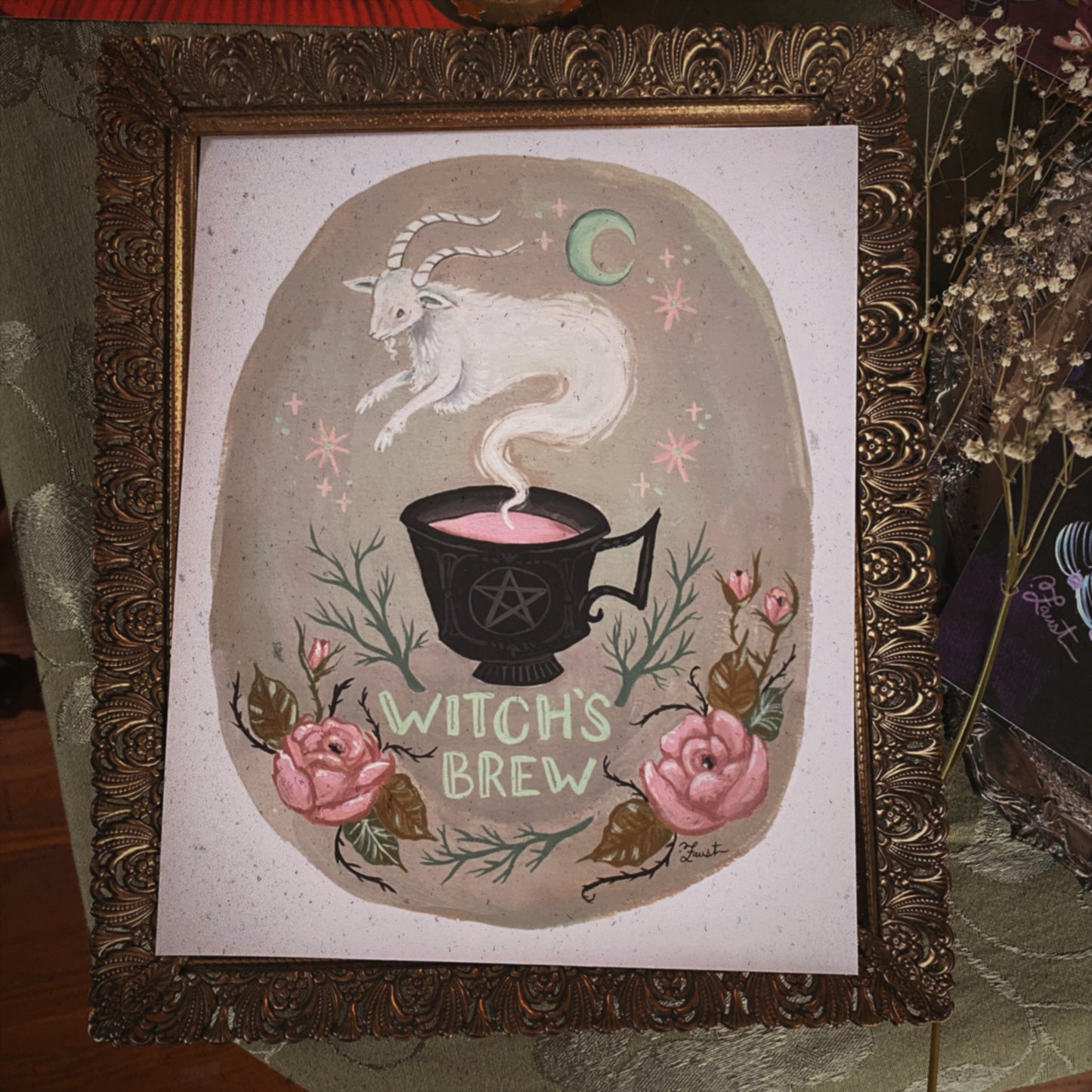 Witch's Brew Ghostea 8x10 Art Print
