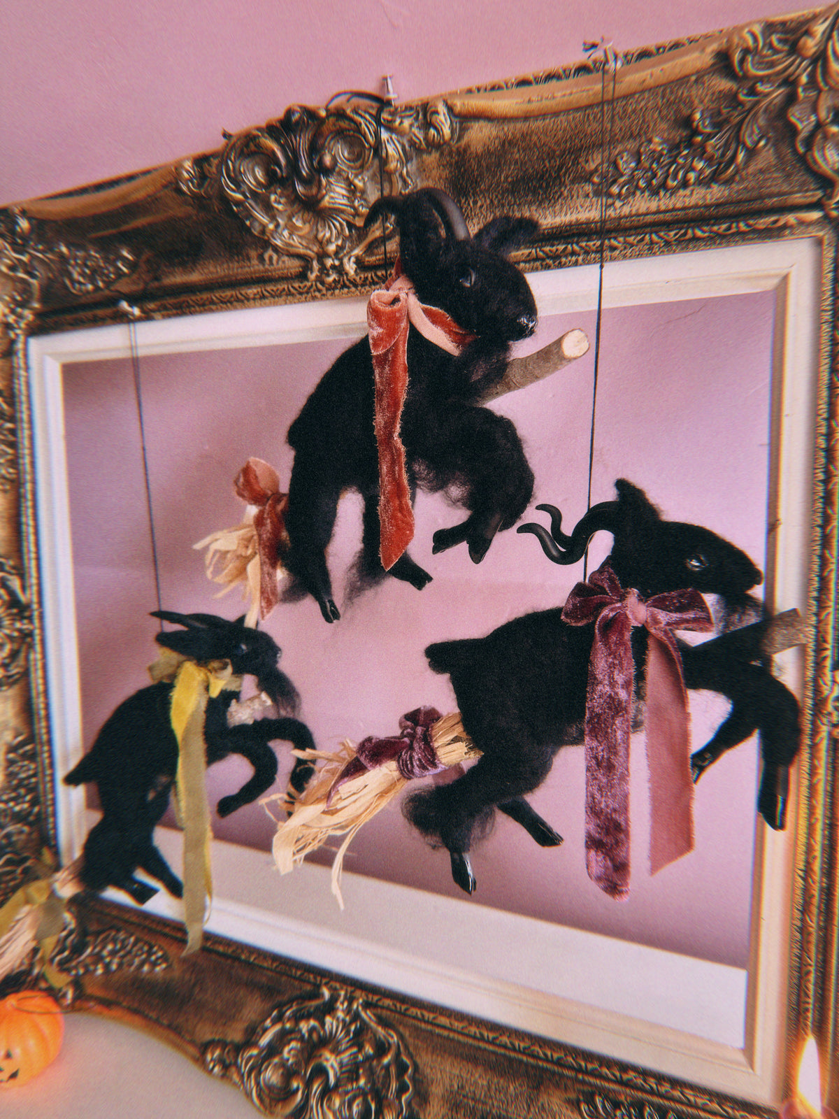 Black Phillip on a Broom ✦ in Bramble Velvet