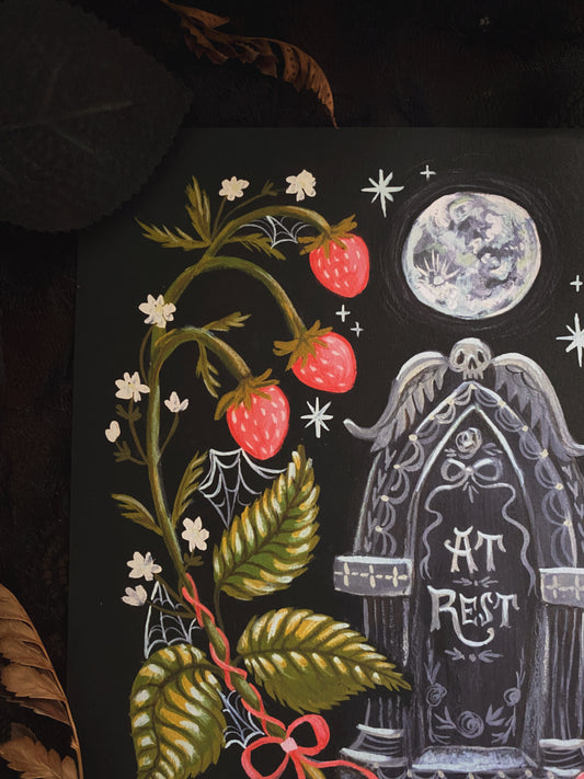 Burial Under the Strawberry Moon ✦ 8x8 Art Print