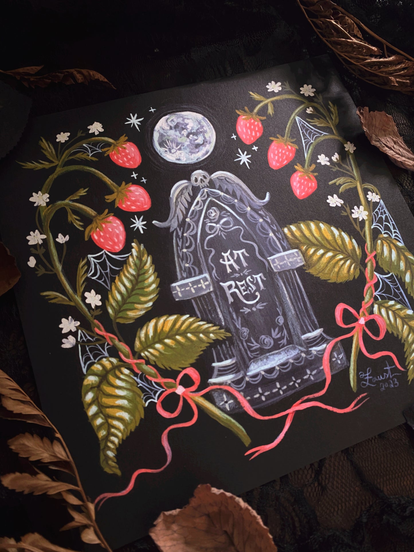 Burial Under the Strawberry Moon ✦ 8x8 Art Print