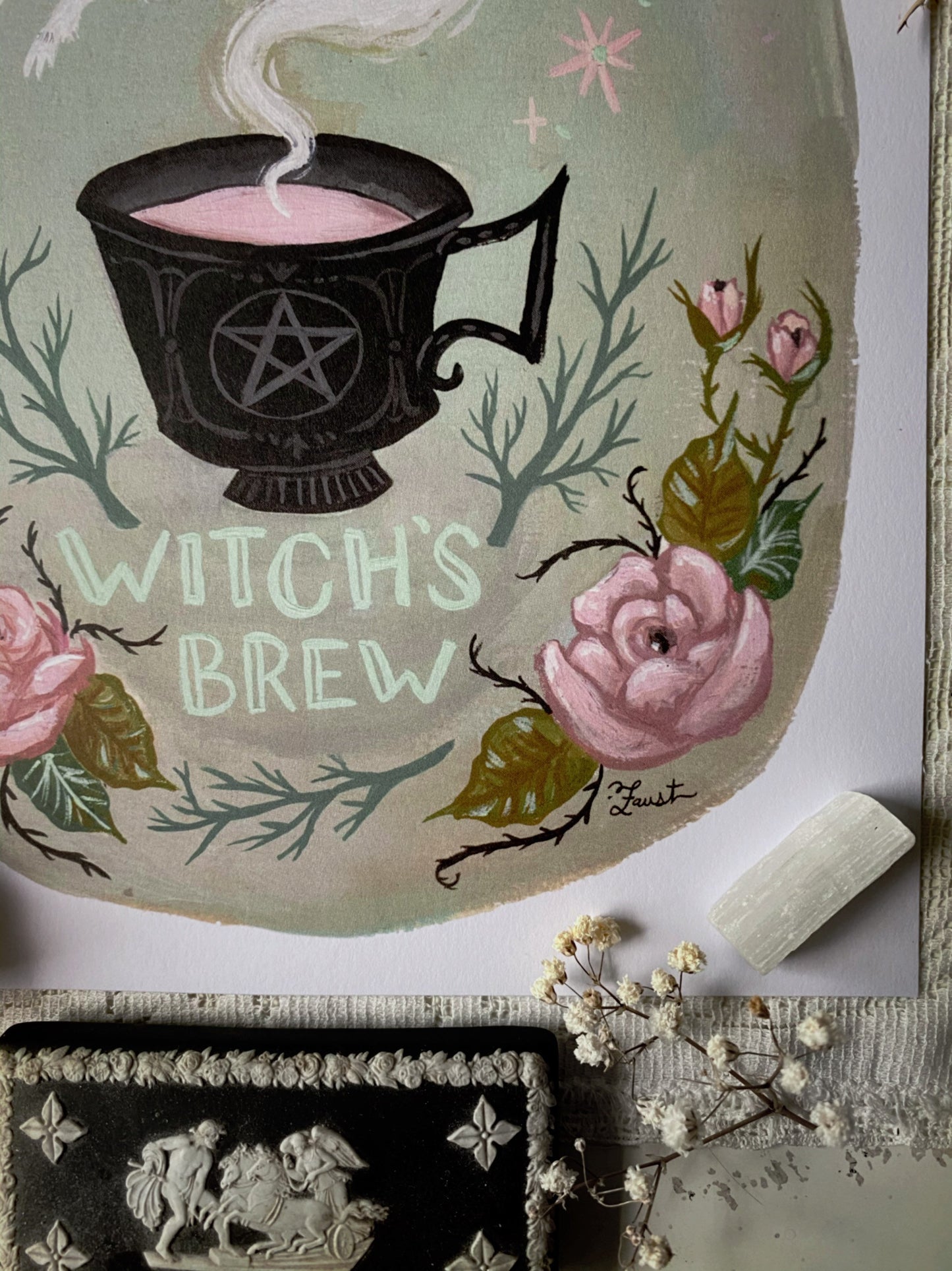 Witch's Brew Ghostea 8x10 Art Print