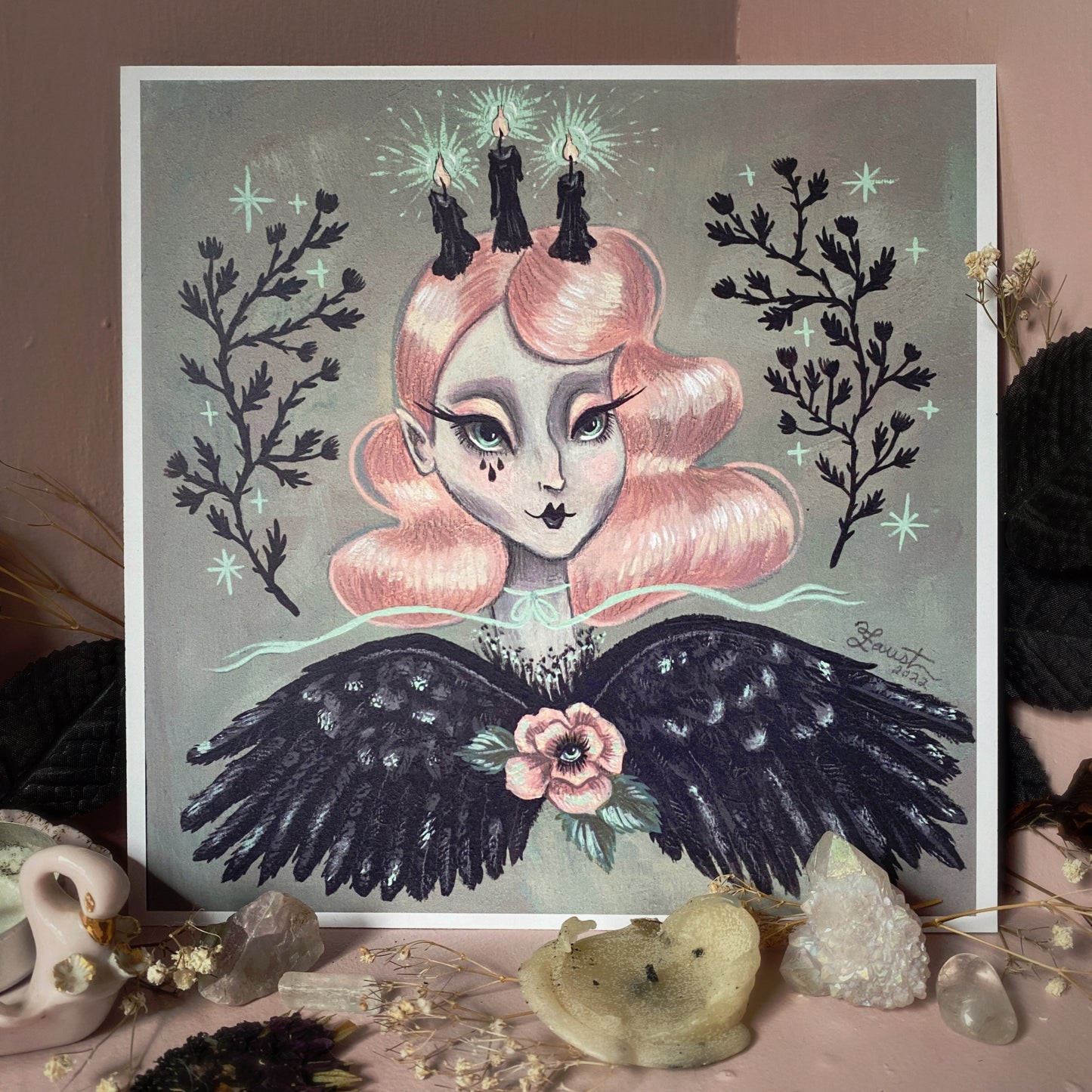 Angelic Mourning - 8x8 Art Print