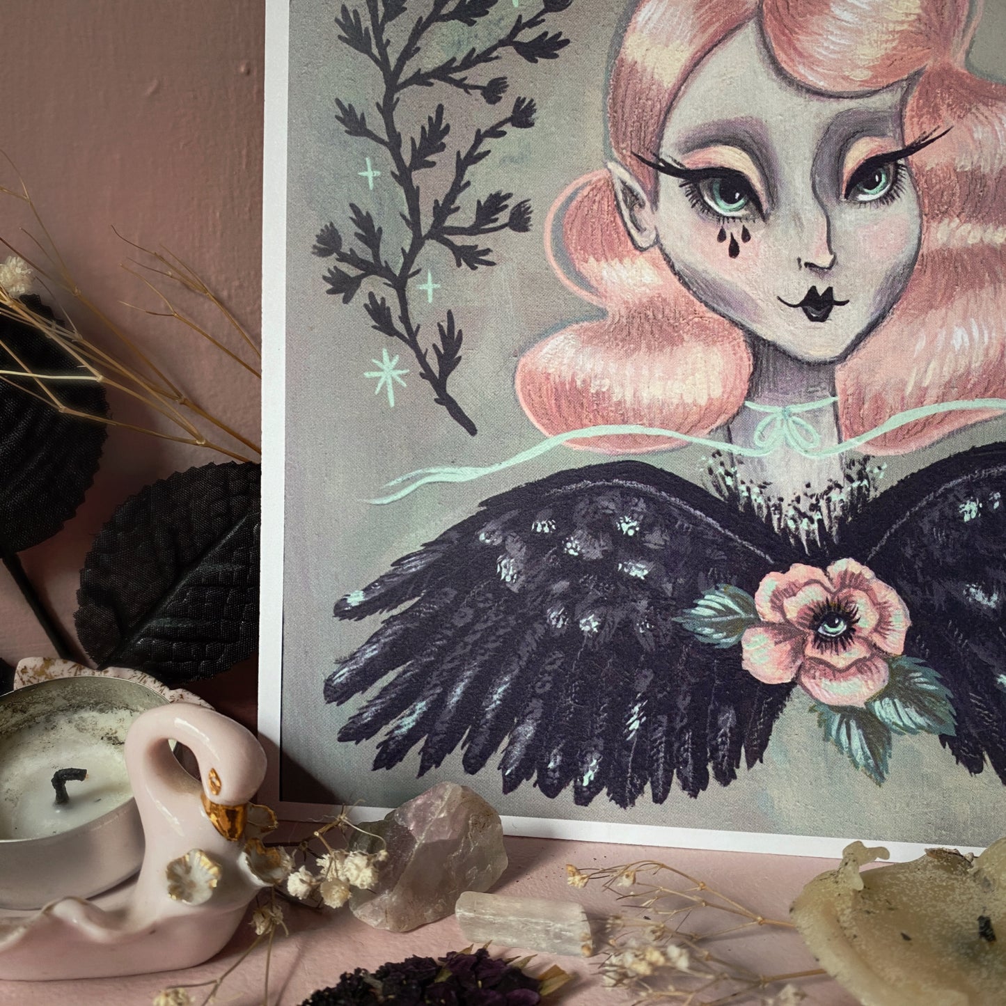 Angelic Mourning ✦ 8x8 Art Print