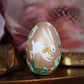 White Rabbit on Gold Hand-Painted Wooden Egg