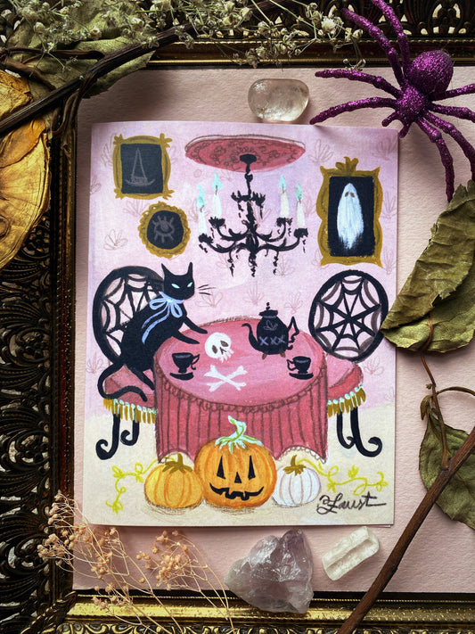 Tea in The Parlour Halloween Card