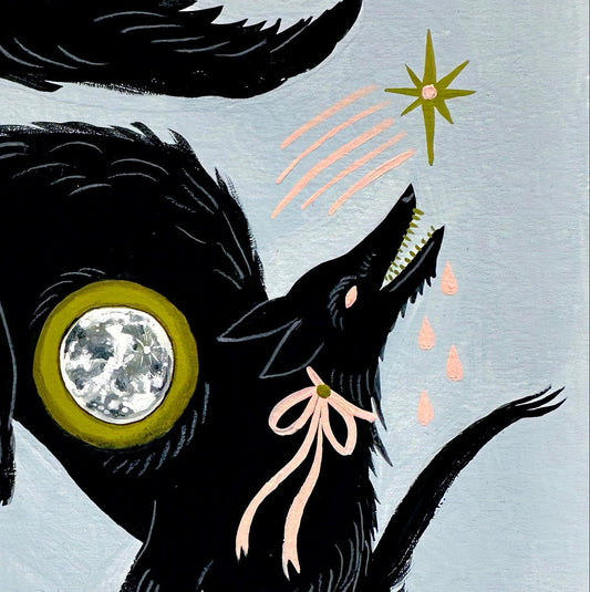 To Eat The Moon 🎃 Original Drawlloween Painting