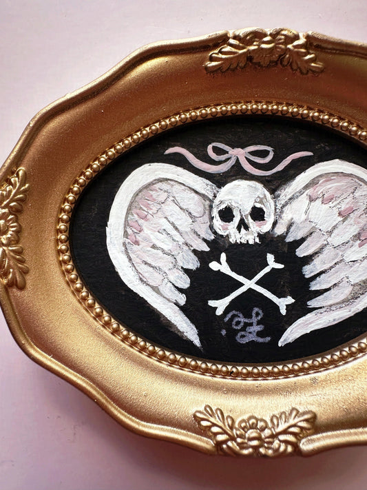 Lovely Bones 🎃 Framed Mini Original Drawlloween Painting