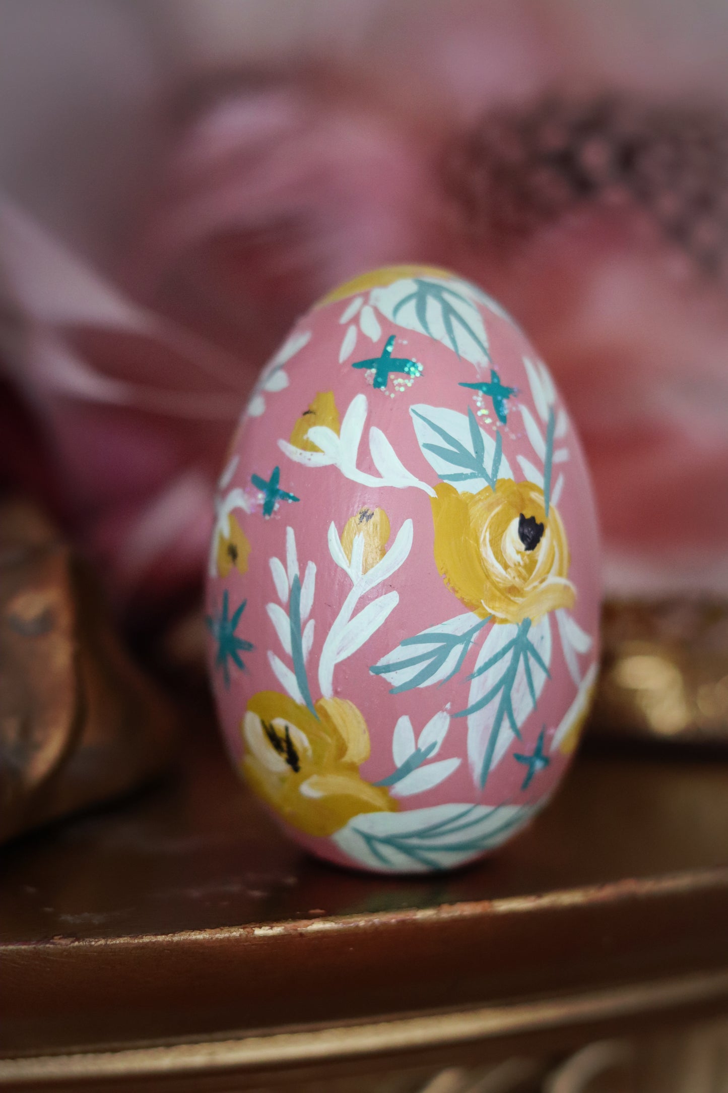 Black Rabbit Hand-Painted Wooden Egg