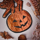 Copper Halloween Kitty ✦ Hand Embossed Foil Decoration