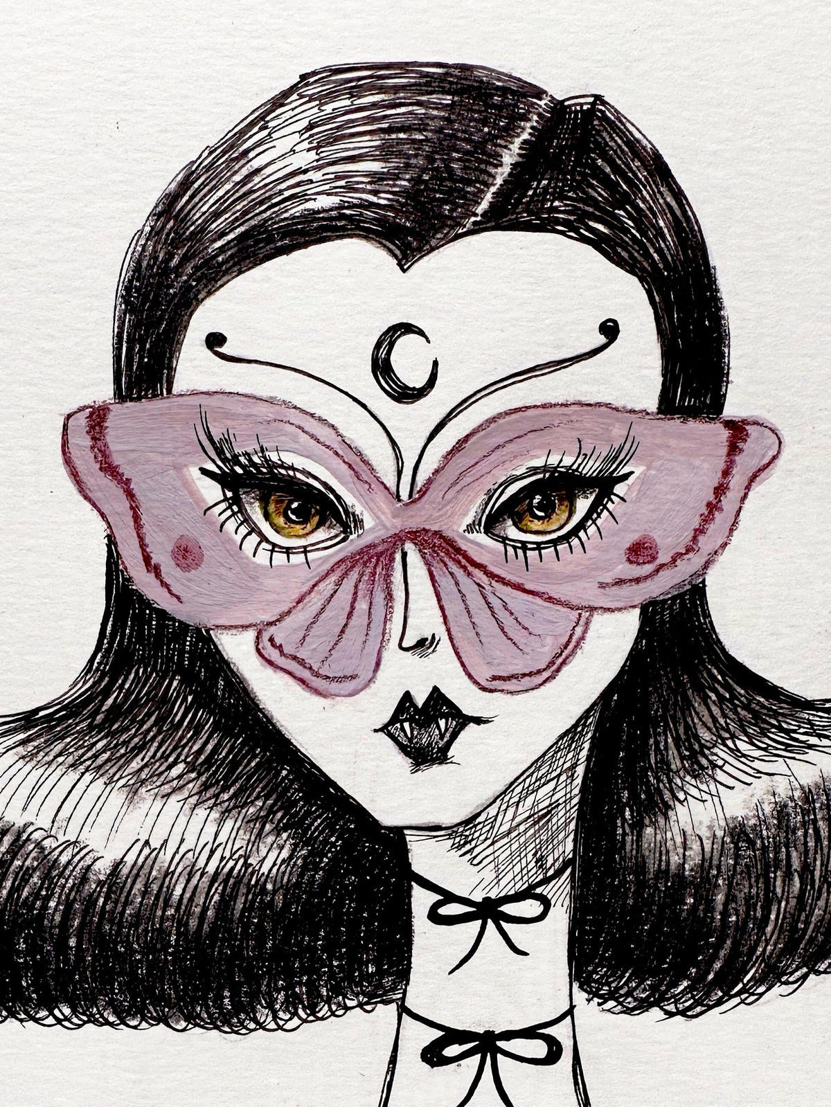 Moth Maiden 🎃 Original Drawlloween Painting