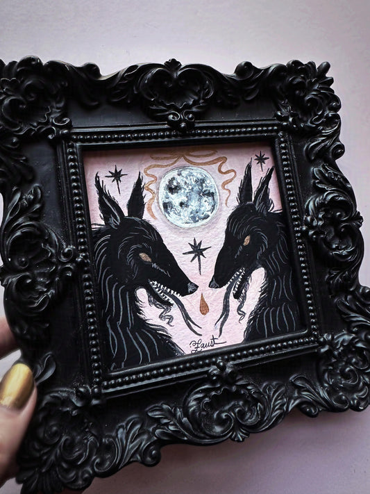 Beasts, Bows & Bloodlust 🎃 Framed Original Drawlloween Painting