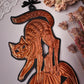 Copper Halloween Kitty ✦ Hand Embossed Foil Decoration