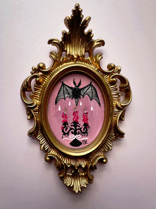 Darling Blood Ritual🎃 Framed Mini Original Drawlloween Painting