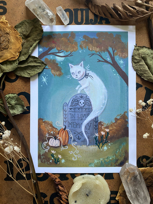 *Ghost Cat - 5x7 Art Print
