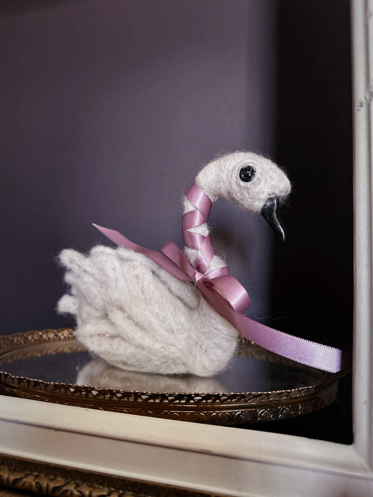 Felted White Swan Queen