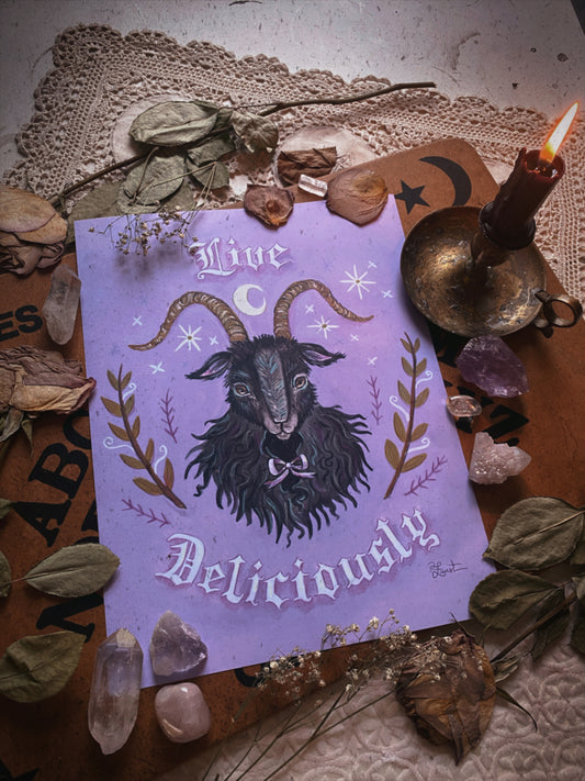 Black Phillip "Live Deliciously" - 8.5x11 Art Print