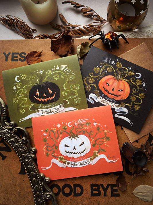 The Whole Pumpkin Patch ✦ Halloween Card Collection ✦ Set of 3