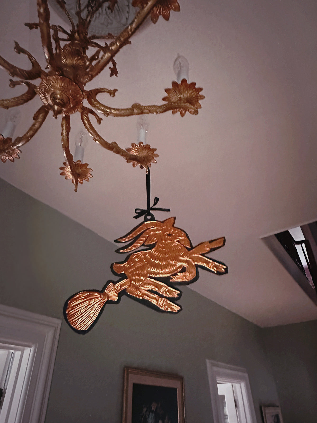 Copper Phillip on a Broom ✦ Hand Embossed Foil Decoration