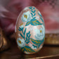White Rabbit on Gold Hand-Painted Wooden Egg