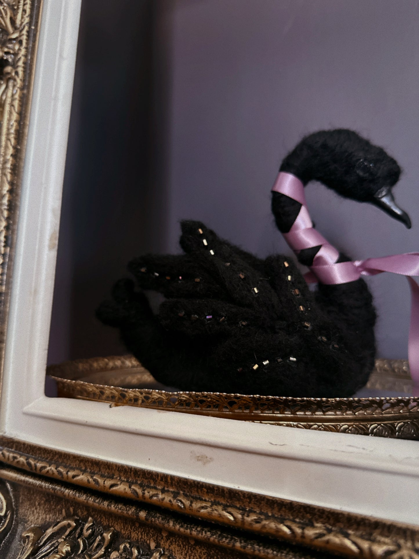 Felted Black Swan Queen