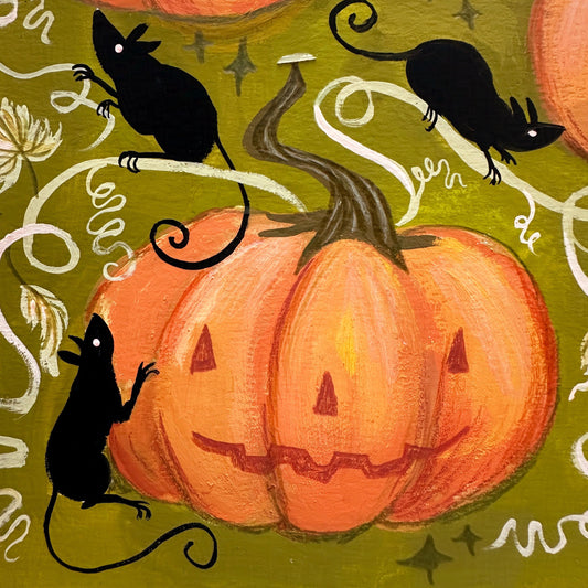 Tiny Terrors in the Pumpkin Patch 🎃 Original Drawlloween Artwork