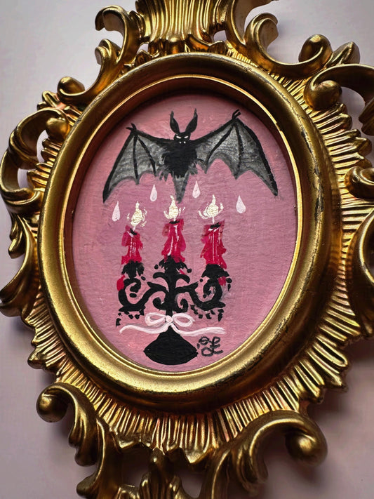 Darling Blood Ritual🎃 Framed Mini Original Drawlloween Painting