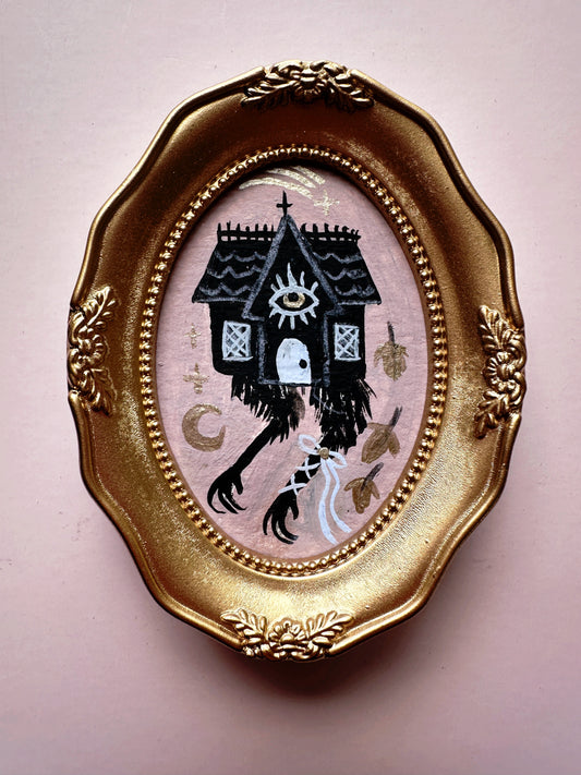 Baba Yaga🎃 Framed Mini Original Drawlloween Painting