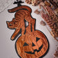 Copper Halloween Kitty ✦ Hand Embossed Foil Decoration