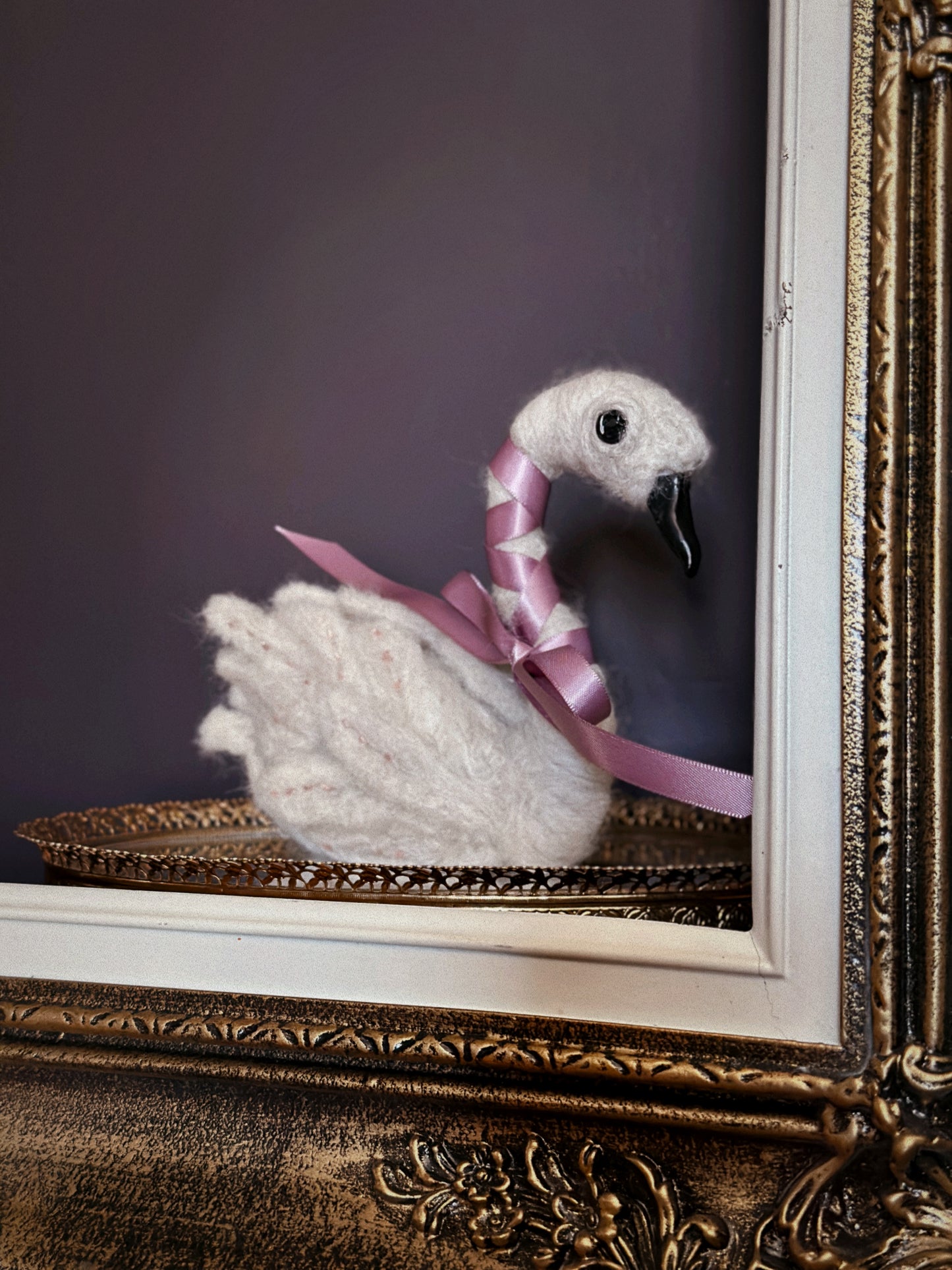 Felted White Swan Queen