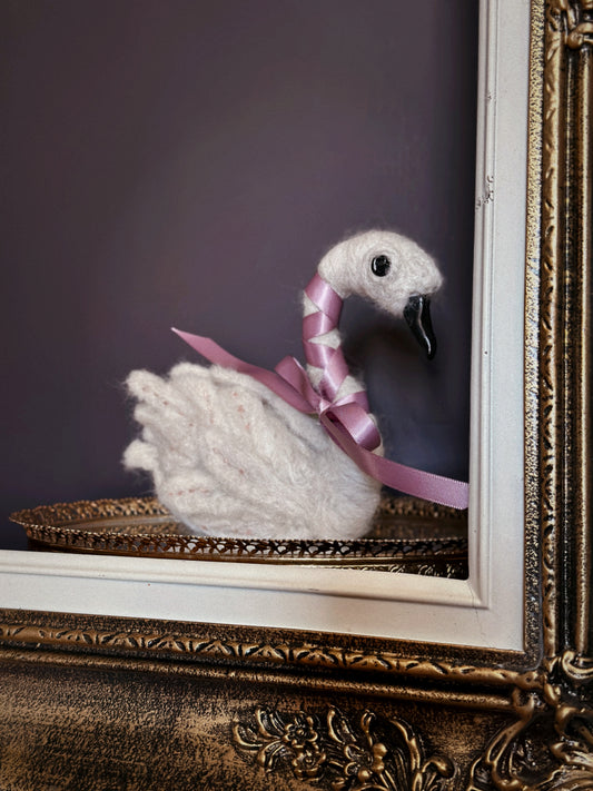 Felted White Swan Queen