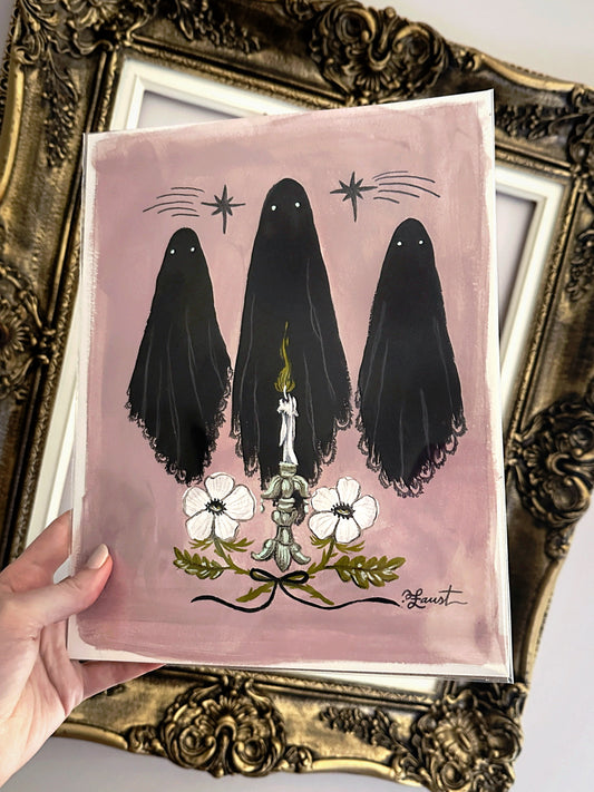 The Ghosts I've Made Along the Way 🎃 Original Drawlloween Painting