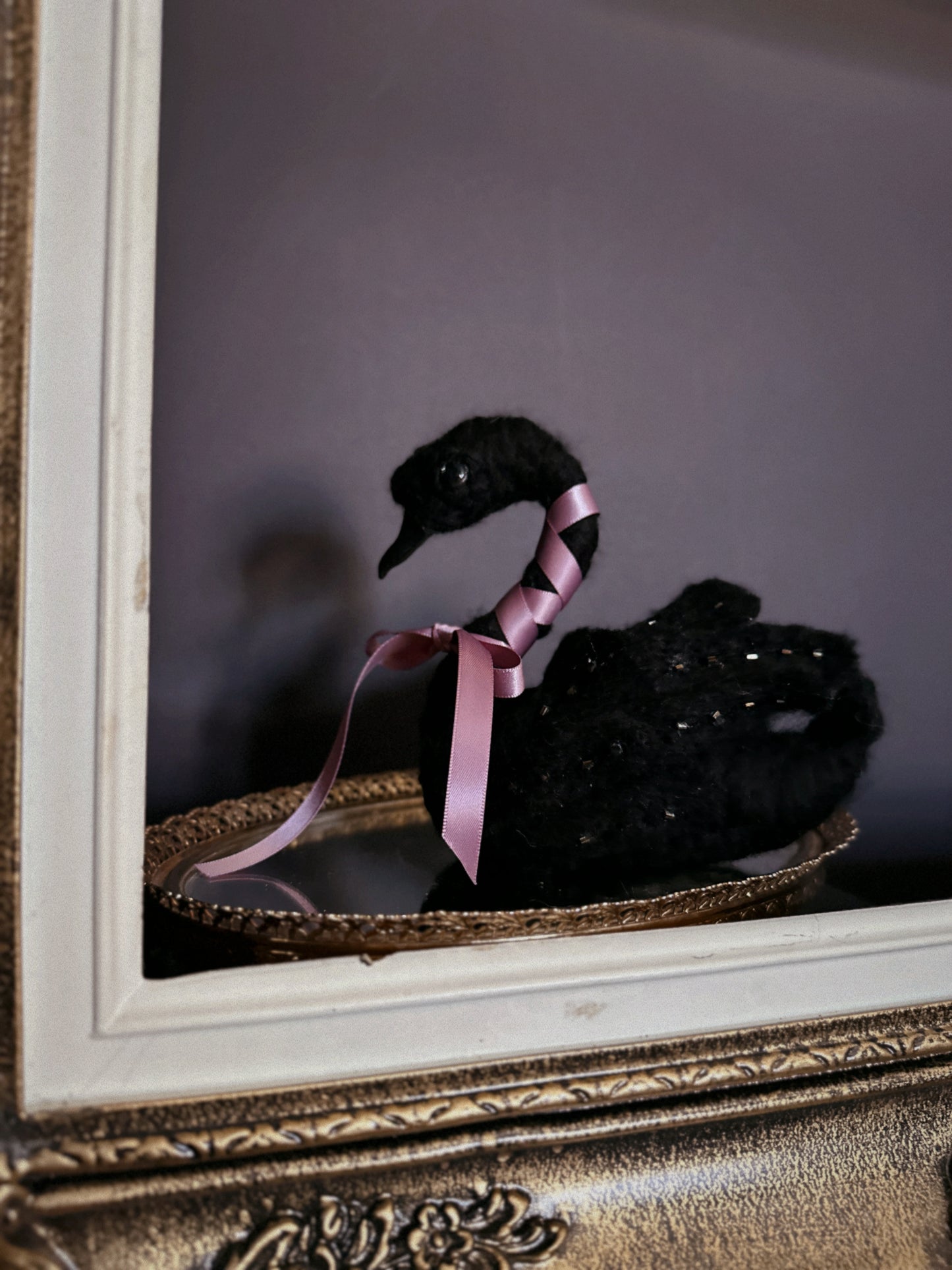 Felted Black Swan Queen